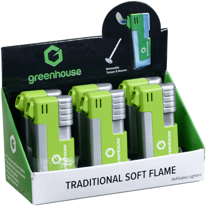 Greenhouse Lighter Pipe Traditional Soft Flame 6 Ct Display
