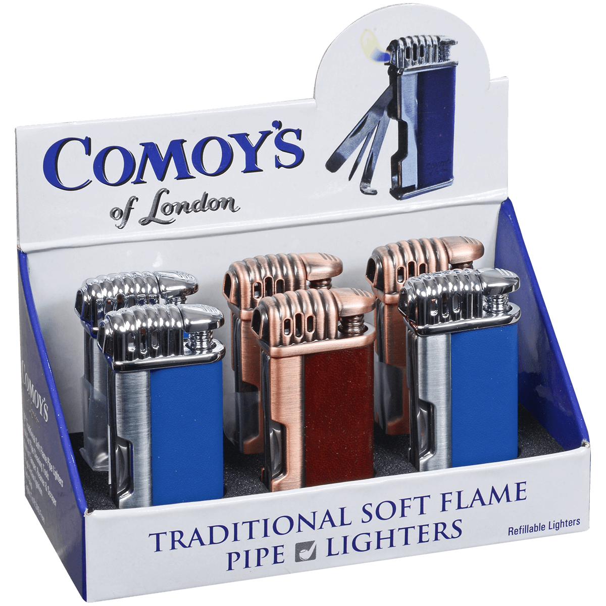 Comoys Lighter Pipe Traditional Soft Flame Brown