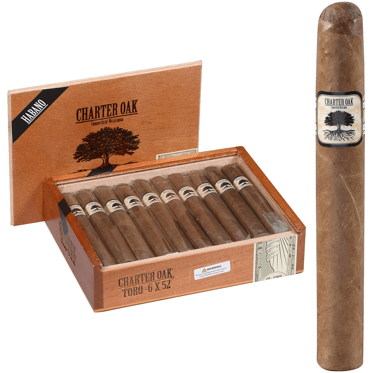 Foundation Charter Oak Habano Toro 20 Ct Box 6.00X52