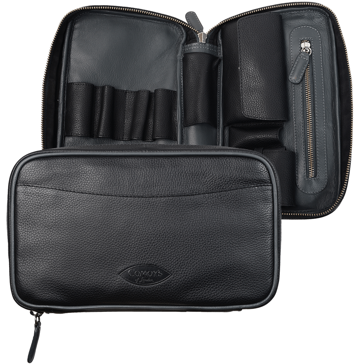 Tobacco Pouch Comoys Multi Pipe Travel Case Black & Grey