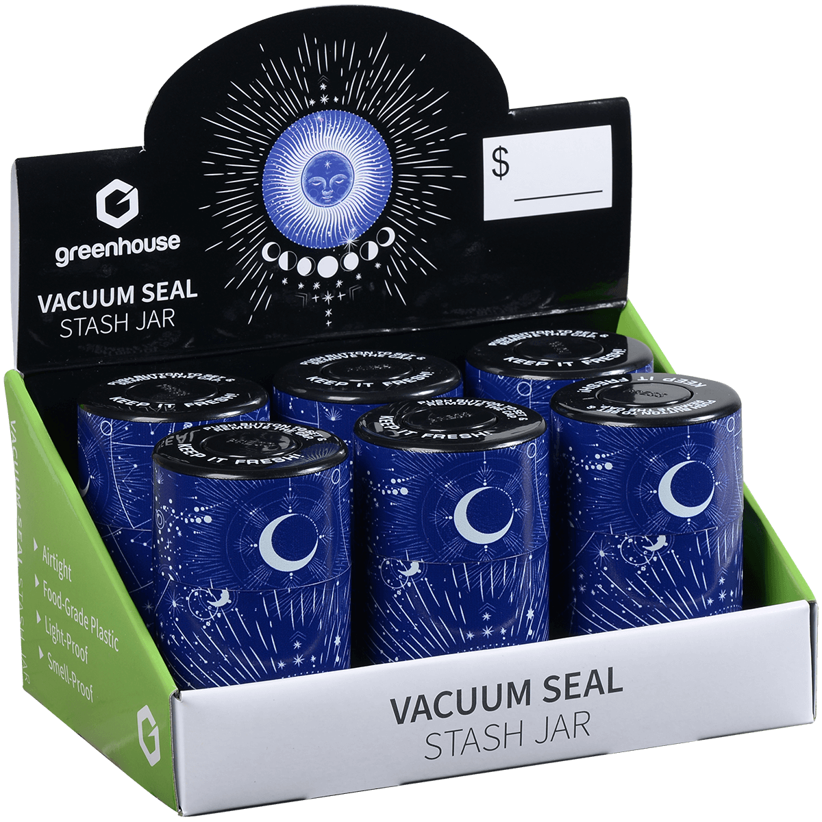 Greenhouse Vacuum Container Astrology 6 Piece Display