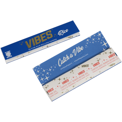 **VIBES - PAPERS - KING SIZE - RICE (BLUE) 50 BOOKLETS PER BOX 50 PAPERS PER BOOKLET
