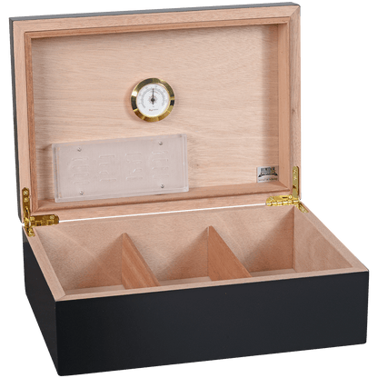 Humidor Desktop Porto 40-70 Ct Black 12.5"Wx 8.75"Dx 4.5"H
