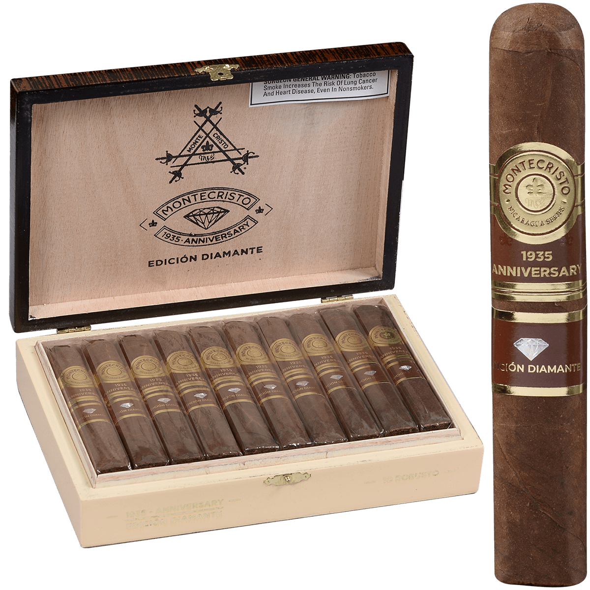 Montecristo 1935 Anniversary Edicion Diamante Robusto 10 Ct. 5.00X54