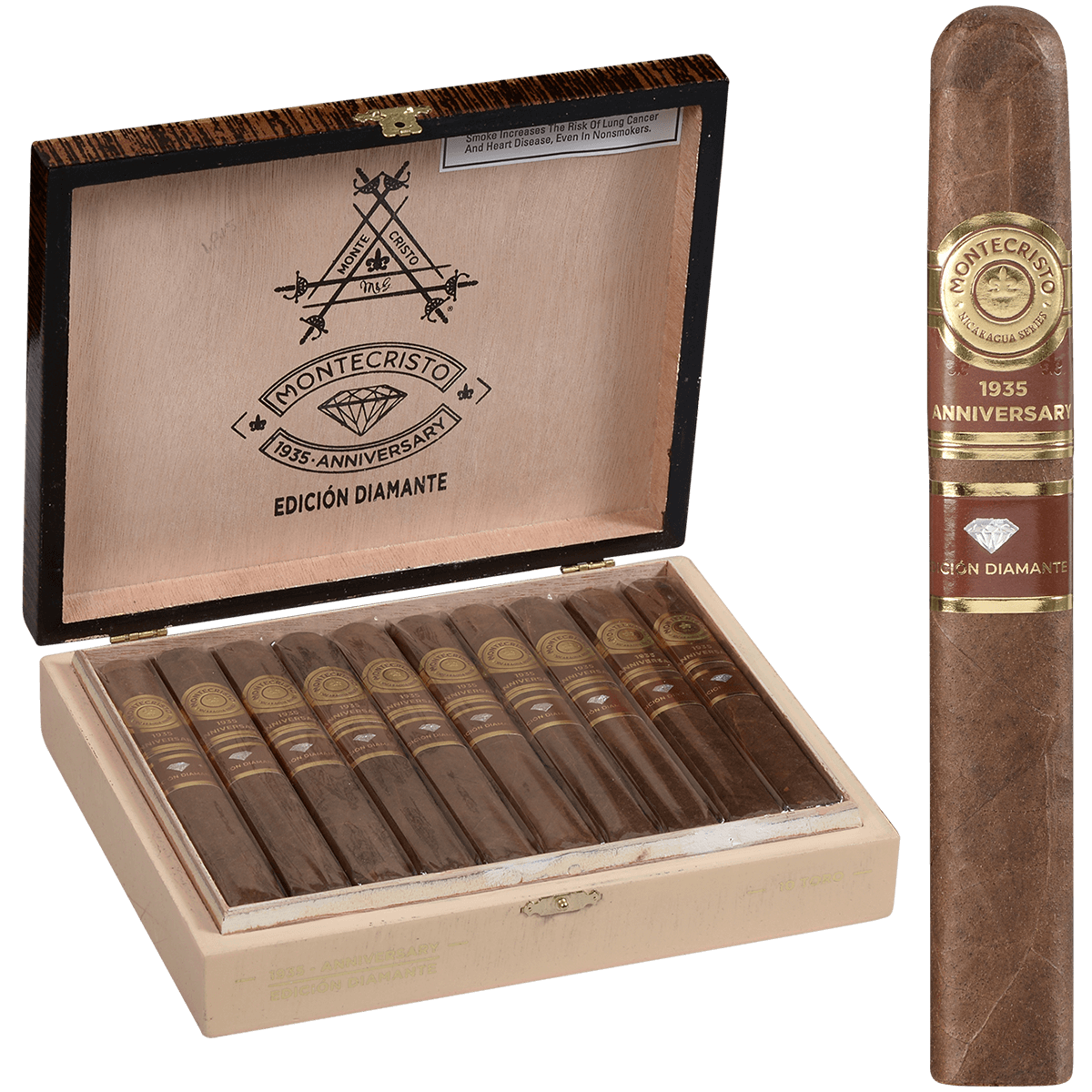 Montecristo 1935 Anniversary Edicion Diamante Toro 10 Ct. Box 6.00X55