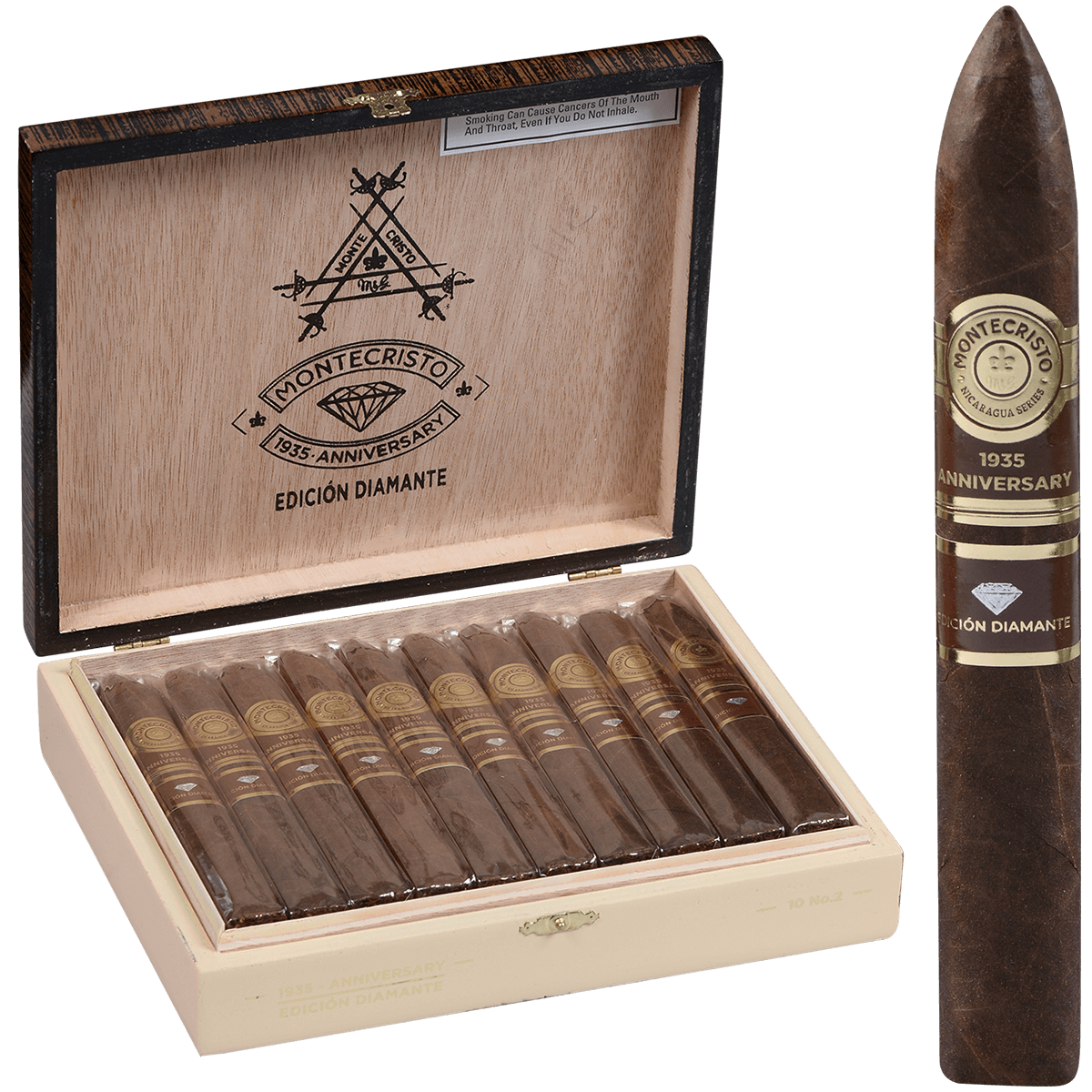Montecristo 1935 Anniversary Edicion Diamante No. 2 10 Ct. Box 6.50X56