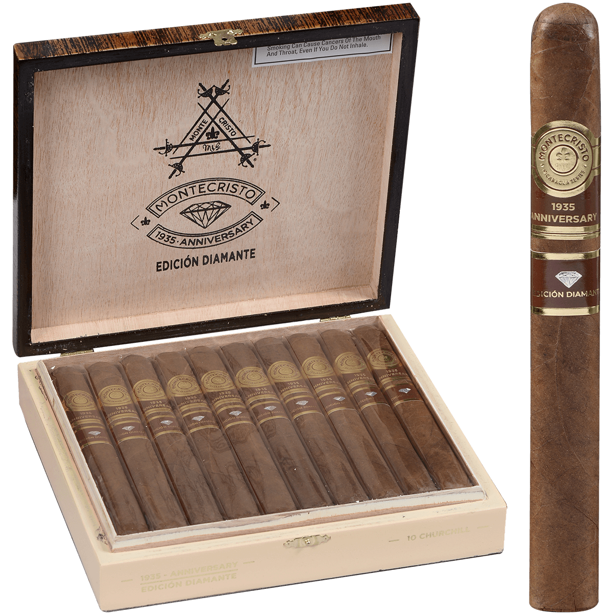 Montecristo 1935 Anniversary Edicion Diamante Churchill 10 Ct. 7.00X54
