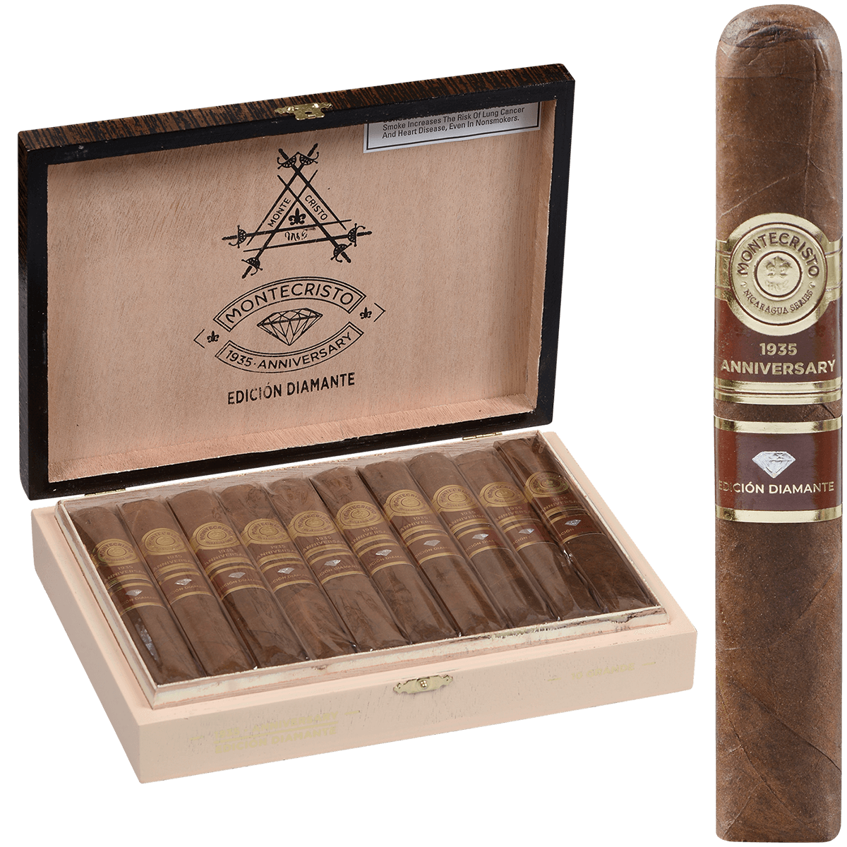 Montecristo 1935 Anniversary Edicion Diamante Grande 10 Ct. Box 6.00X60