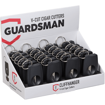 Guardsman Cigar Cutter Cliffhanger V Cut Black 24 Ct Display