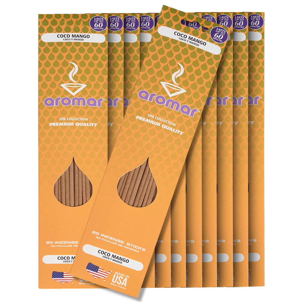 Incense Sticks Aromar Coco Mango 12 20 Ct Packs