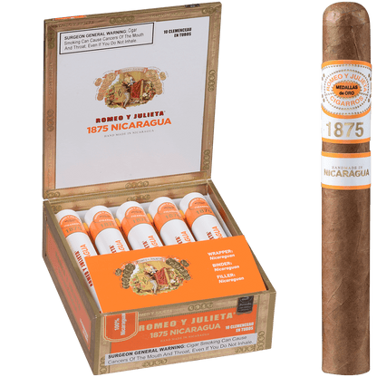 Romeo Y Julieta 1875 Nicaragua Clemenceau Em Tubo 10 Ct. Box 6.00X50