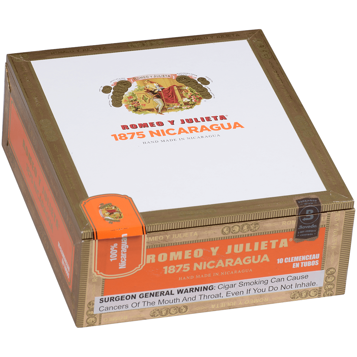 Romeo Y Julieta 1875 Nicaragua Clemenceau Em Tubo 10 Ct. Box 6.00X50