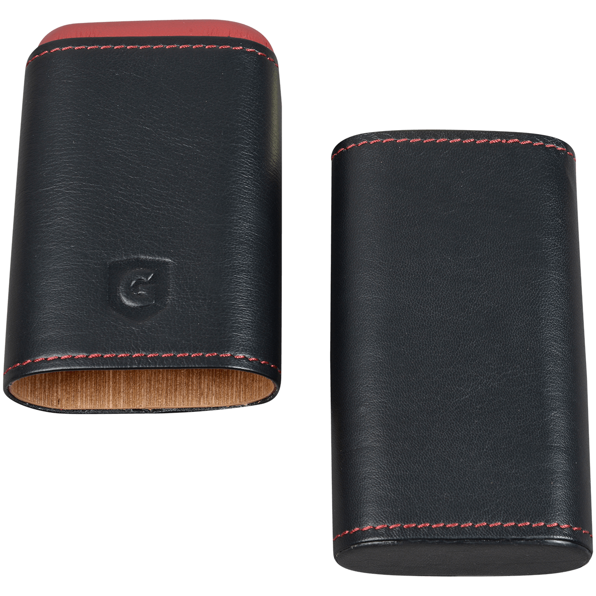 Cigar Case Guardsman 3 Finger Black & Red 8.5X62