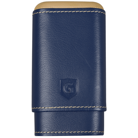 Cigar Case Guardsman 3 Finger Navy & Gold 8.5X62