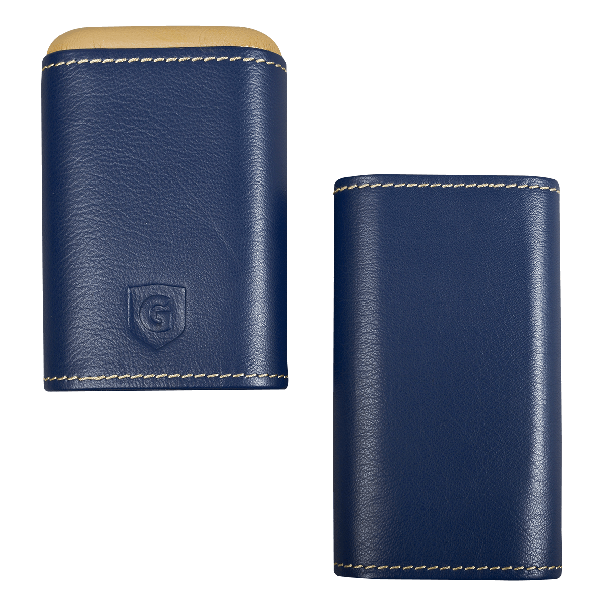 Cigar Case Guardsman 3 Finger Navy & Gold 8.5X62