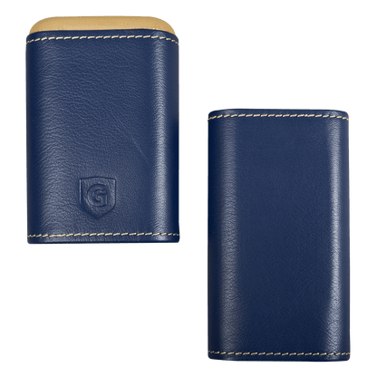 Cigar Case Guardsman 3 Finger Navy & Gold 8.5X62