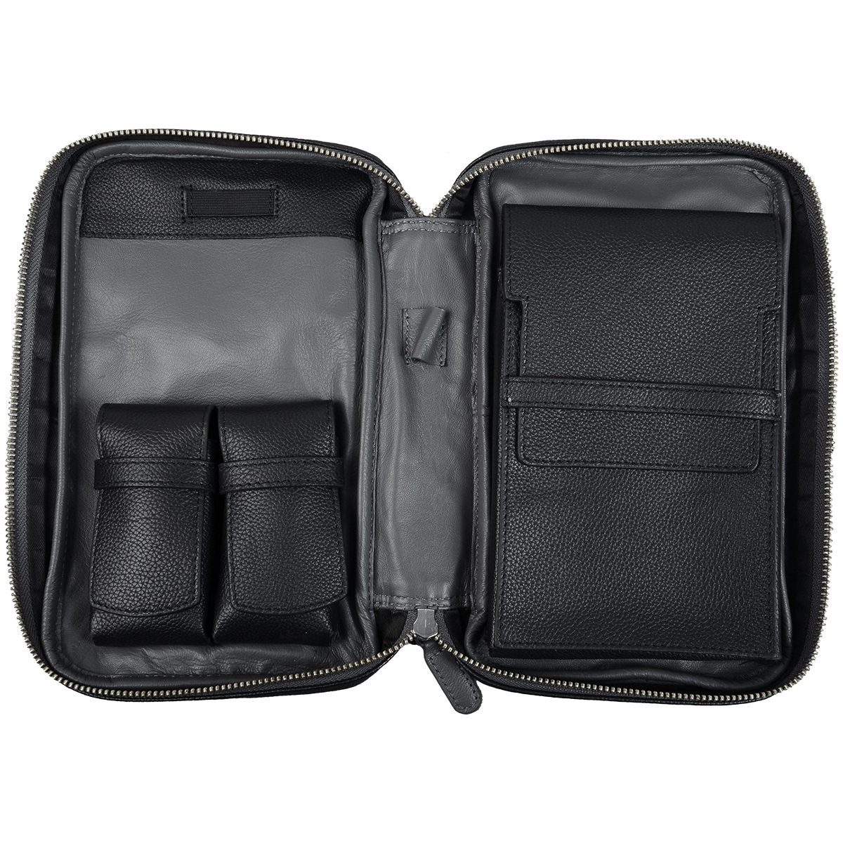 Cigar Case Guardsman Large Travel Black & Grey (With Wooden Cigar Tray)
