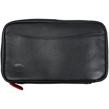 Cigar Case Guardsman Large Travel Black & Red (With Wooden Cigar Tray)