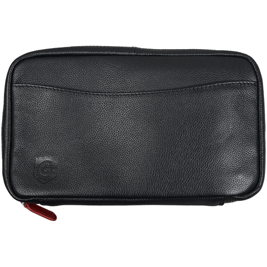 Cigar Case Guardsman Large Travel Black & Red (With Wooden Cigar Tray)