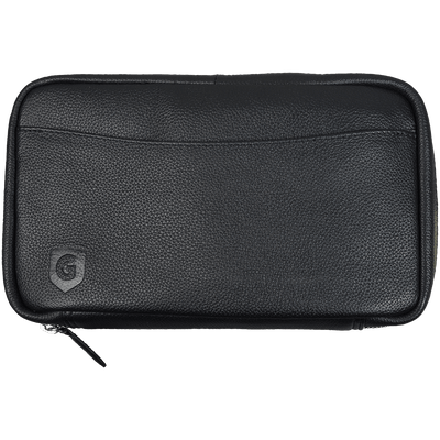 Cigar Case Guardsman Large Travel Black & Black (With Wooden Cigar Tray)