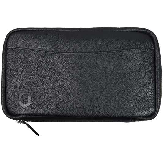 Cigar Case Guardsman Large Travel Black & Black (With Wooden Cigar Tray)