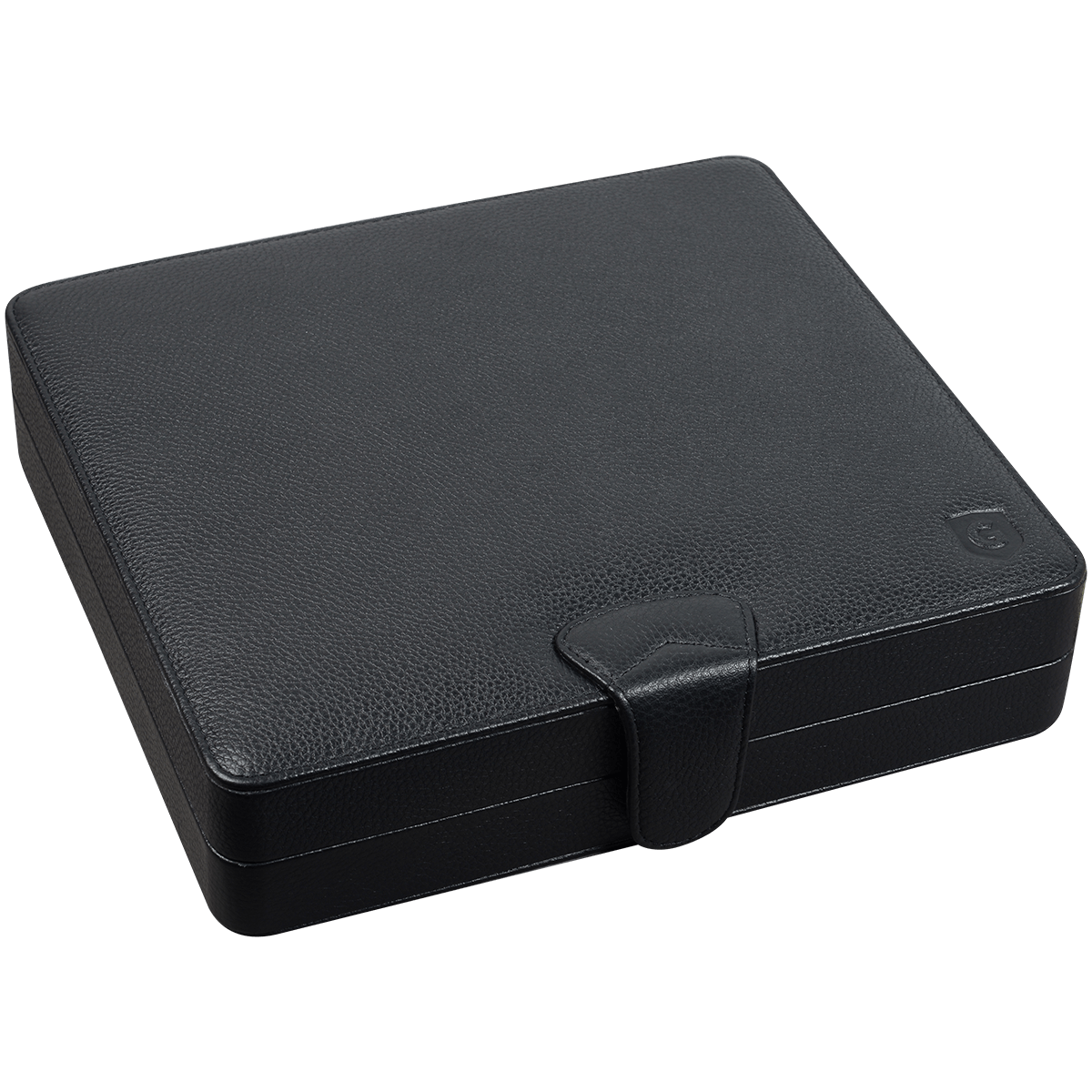 Humidor Guardsman Black Leather Travel 20 Ct