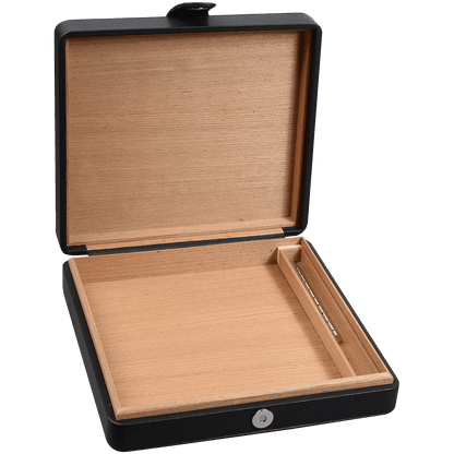 Humidor Guardsman Black Leather Travel 20 Ct