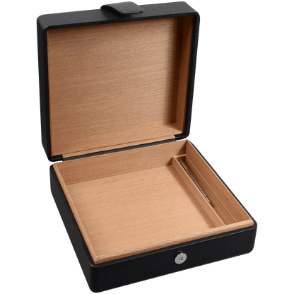 Humidor Guardsman Black Leather Travel 30 Ct