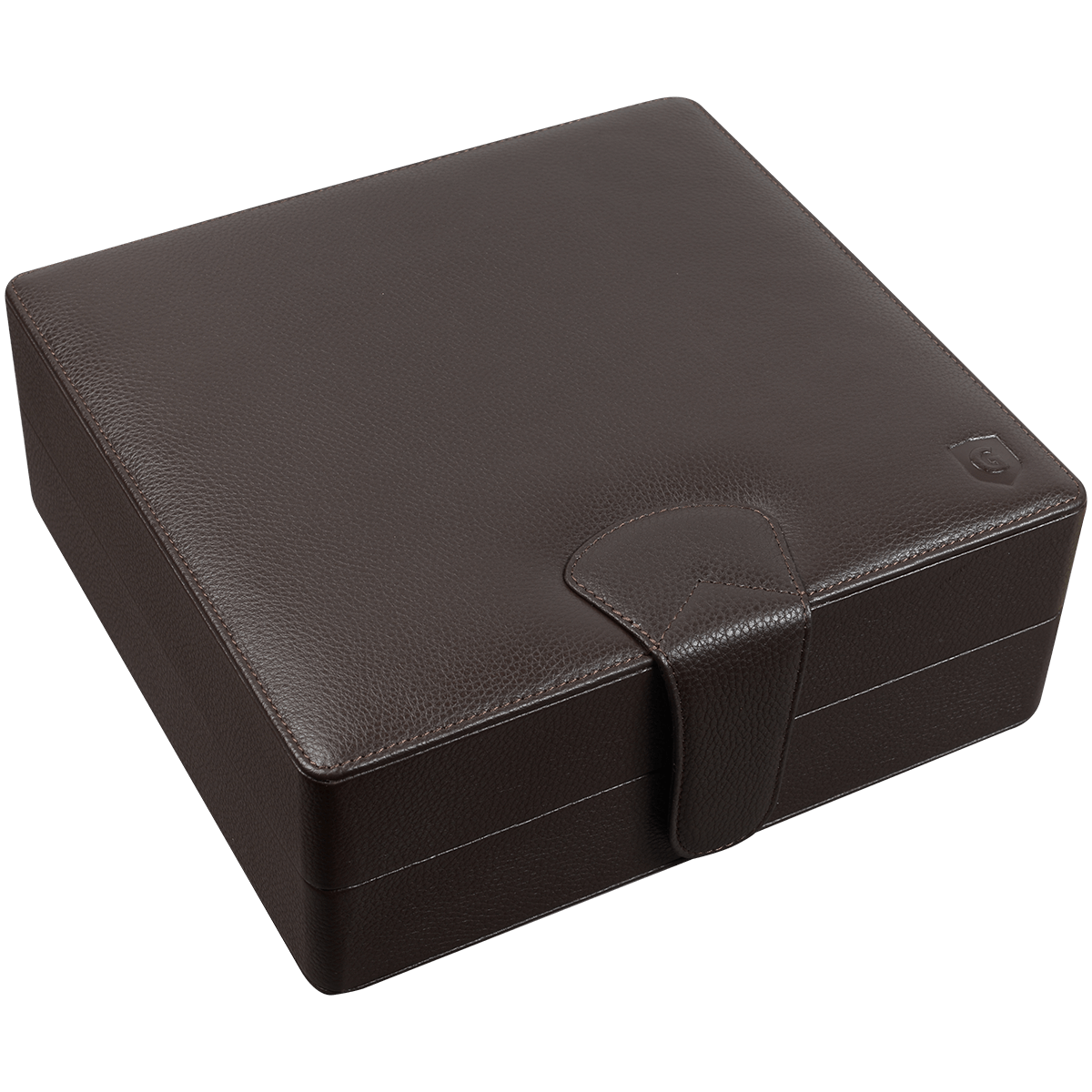 Humidor Guardsman Brown Leather Travel 30 Ct