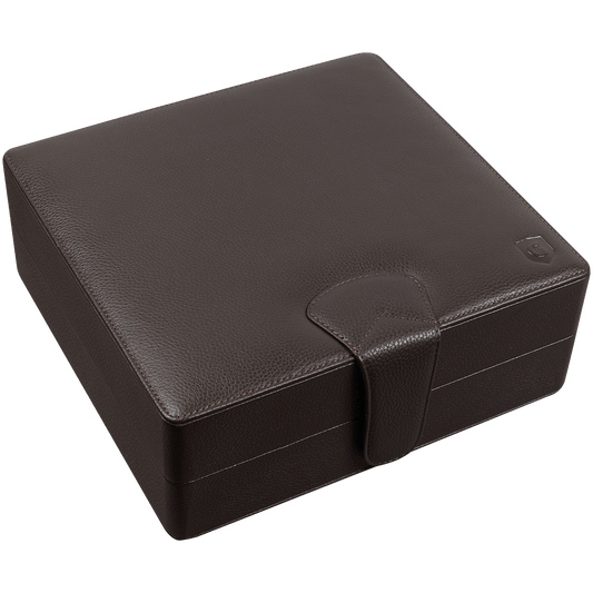 Humidor Guardsman Brown Leather Travel 30 Ct