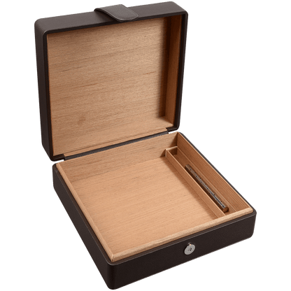 Humidor Guardsman Brown Leather Travel 30 Ct