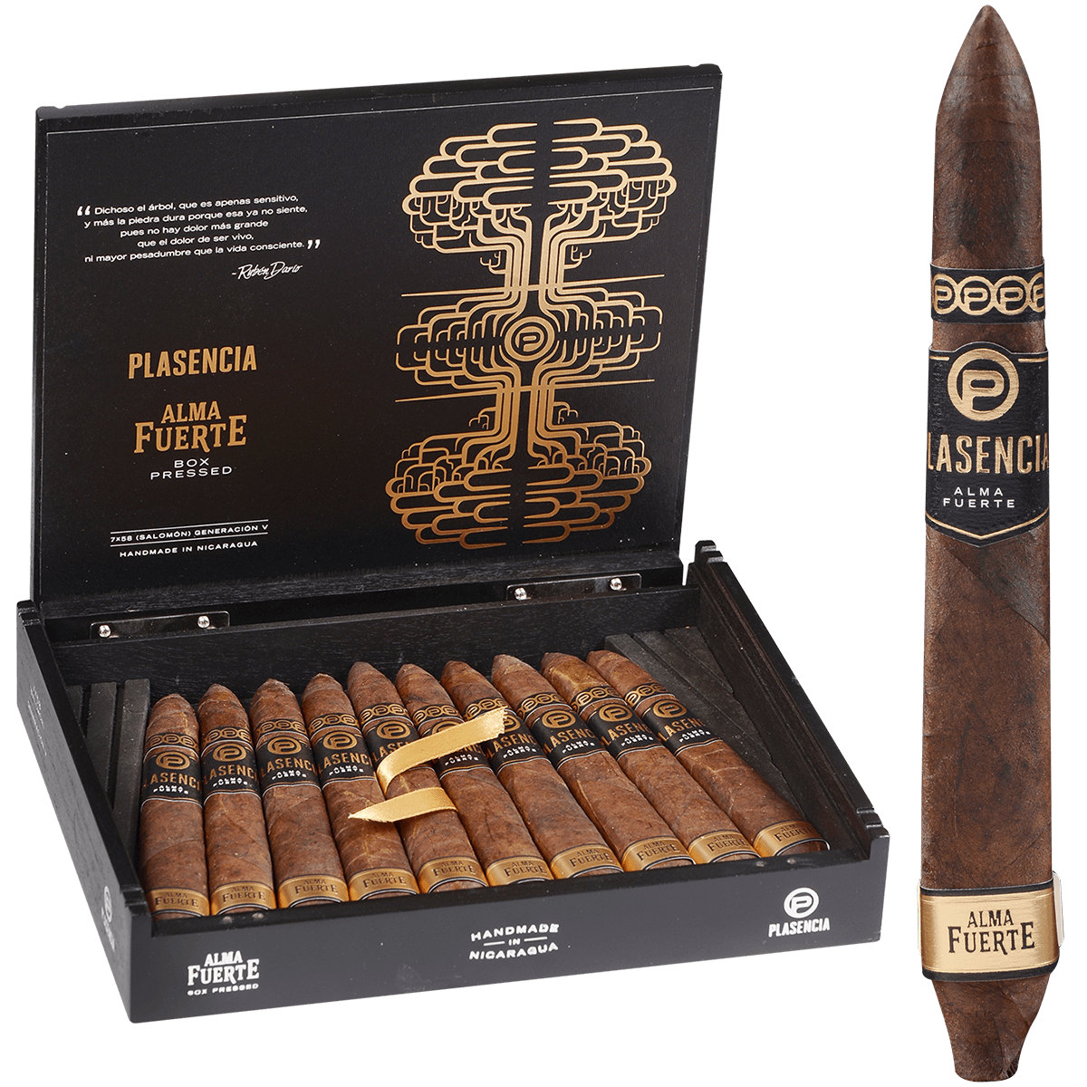 Plasencia Alma Fuerte Generacion V Salomon 10 Ct. Box 7.00X58