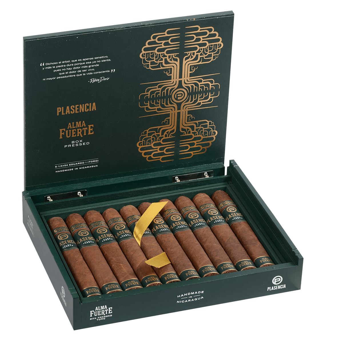 Plasencia Alma Fuerte Natural (Colorado Claro) Eduardo 10 Ct.Box 6.25X54