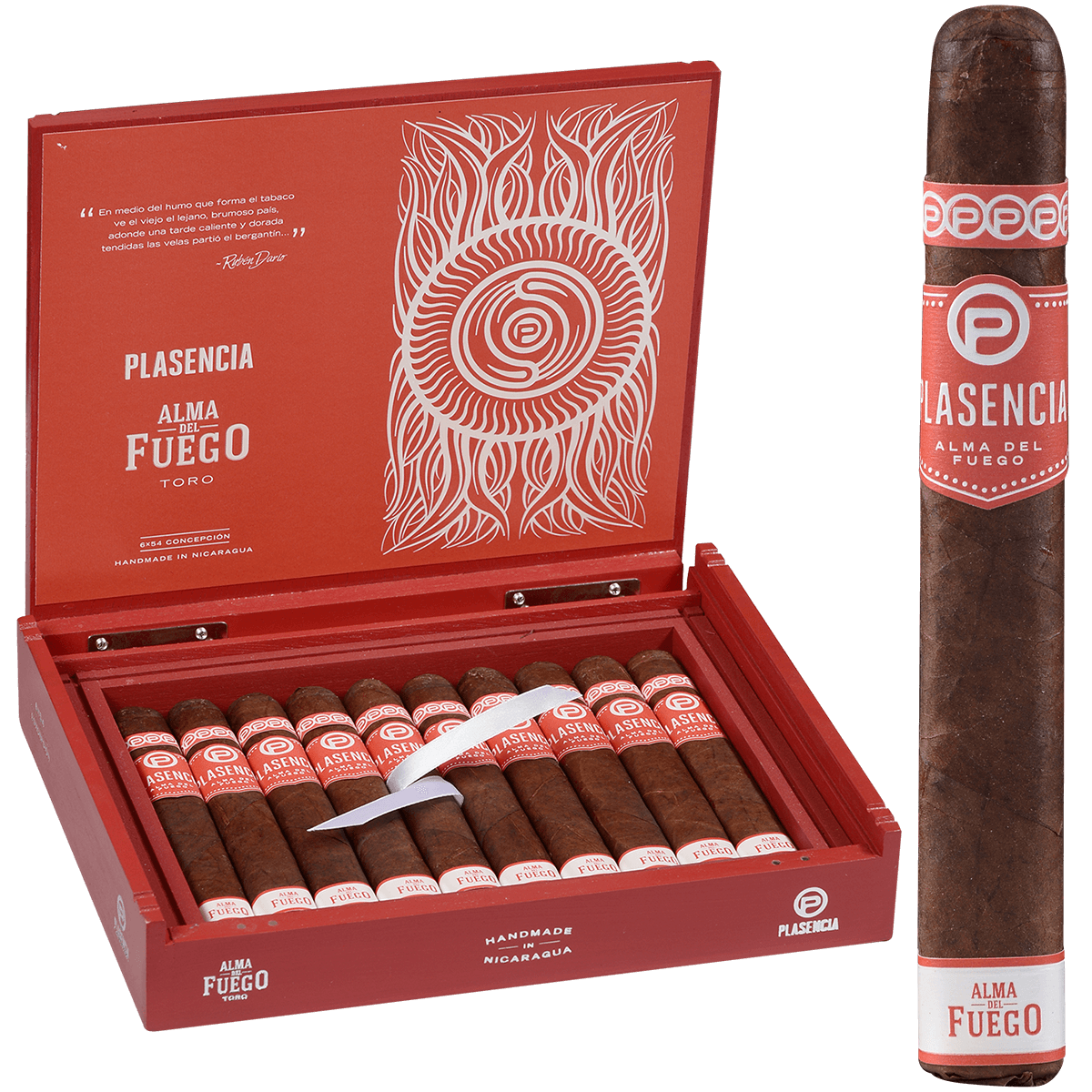 Plasencia Alma Del Fuego Concepcion Toro 10 Ct.Box 6.00X54