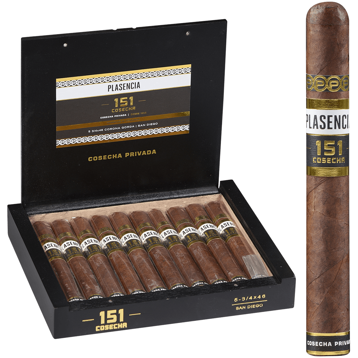 Plasencia Cosecha 151 San Diego Corona Gorda 10 Ct. Box 5.75X46
