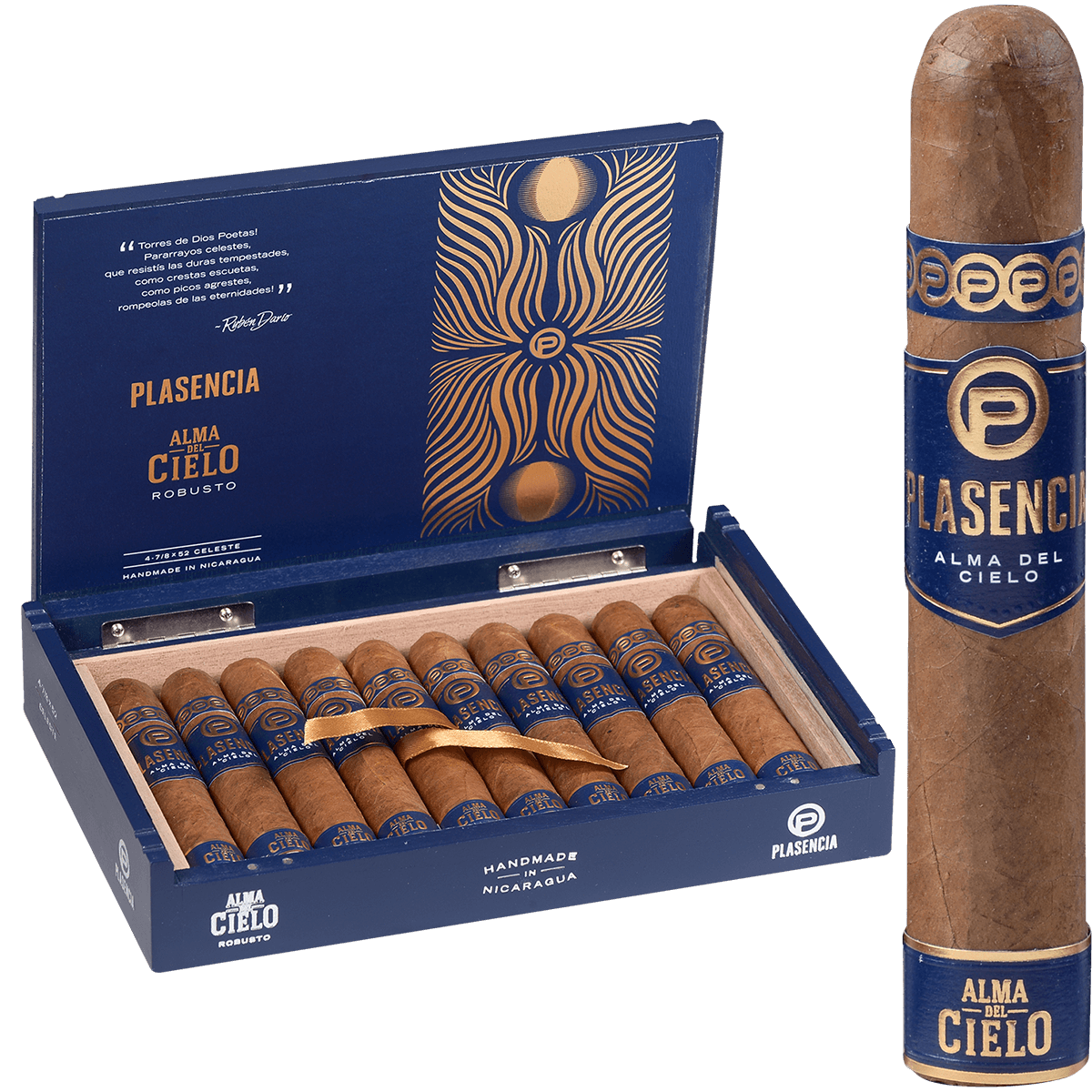 Plasencia Alma Del Cielo Celeste Robusto 10 Ct. Box 4 7/8X52