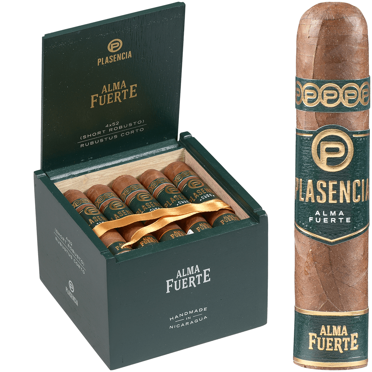 Plasencia Short Smokes Alma Fuerte Natural Robustos Corto 20 Ct. Box 4X52