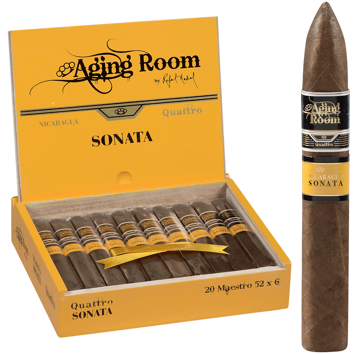 Aging Room Quattro Nicaragua Sonata Maestro 20 Ct. Box 6.00X52