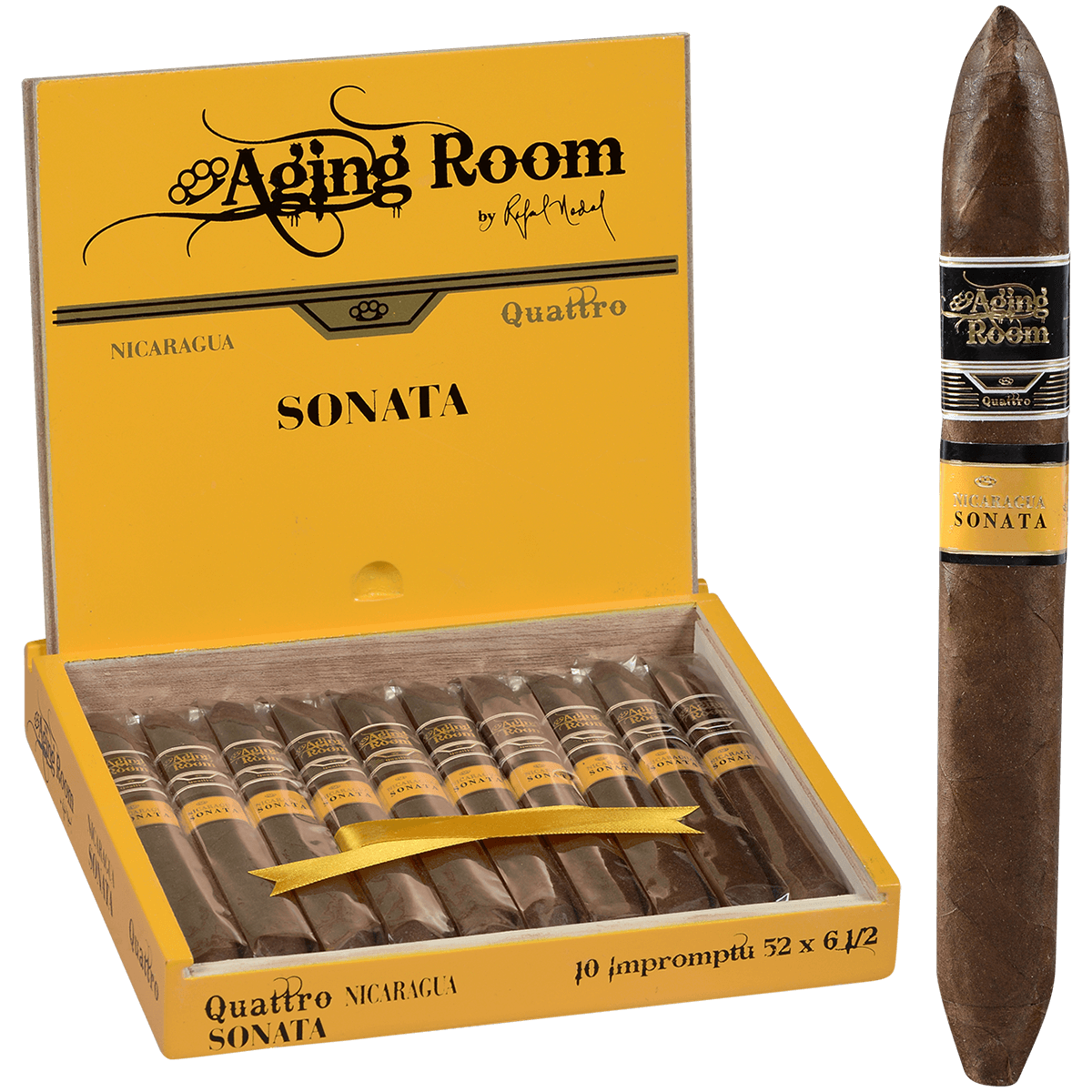 Aging Room Quattro Nicaragua Sonata Figurado 10 Ct. Box 6.50X52