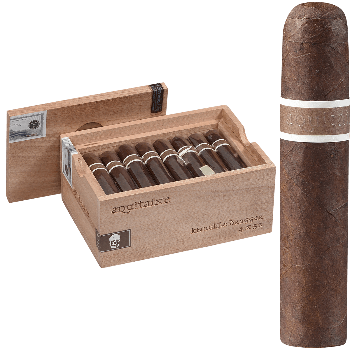 Roma Craft Cromagnon Aquitaine Knuckle Dragger Petite Robusto 24 Ct Box 4.00X52