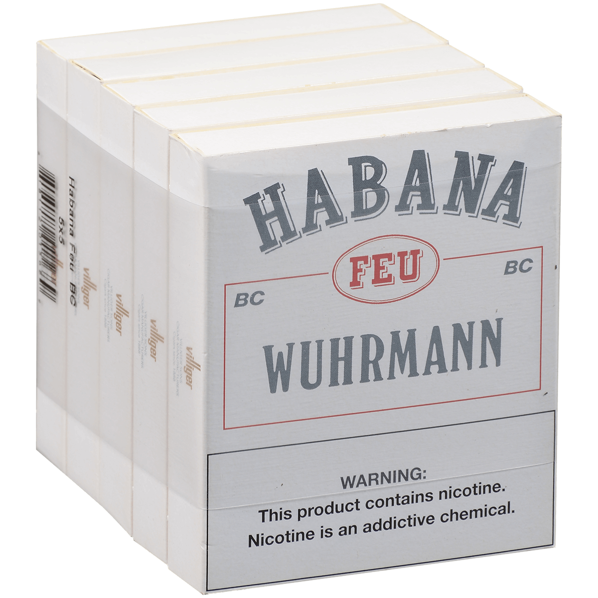 Villiger Habana Feu Wuhrmann 5/5 Ct Pack Sleeve 4.00X44