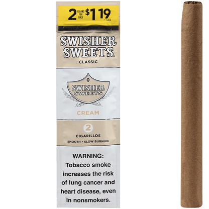 Swisher Sweets Cigarillos Cream 2-For$1.19 30/2 Ct Pouches 4.00X30