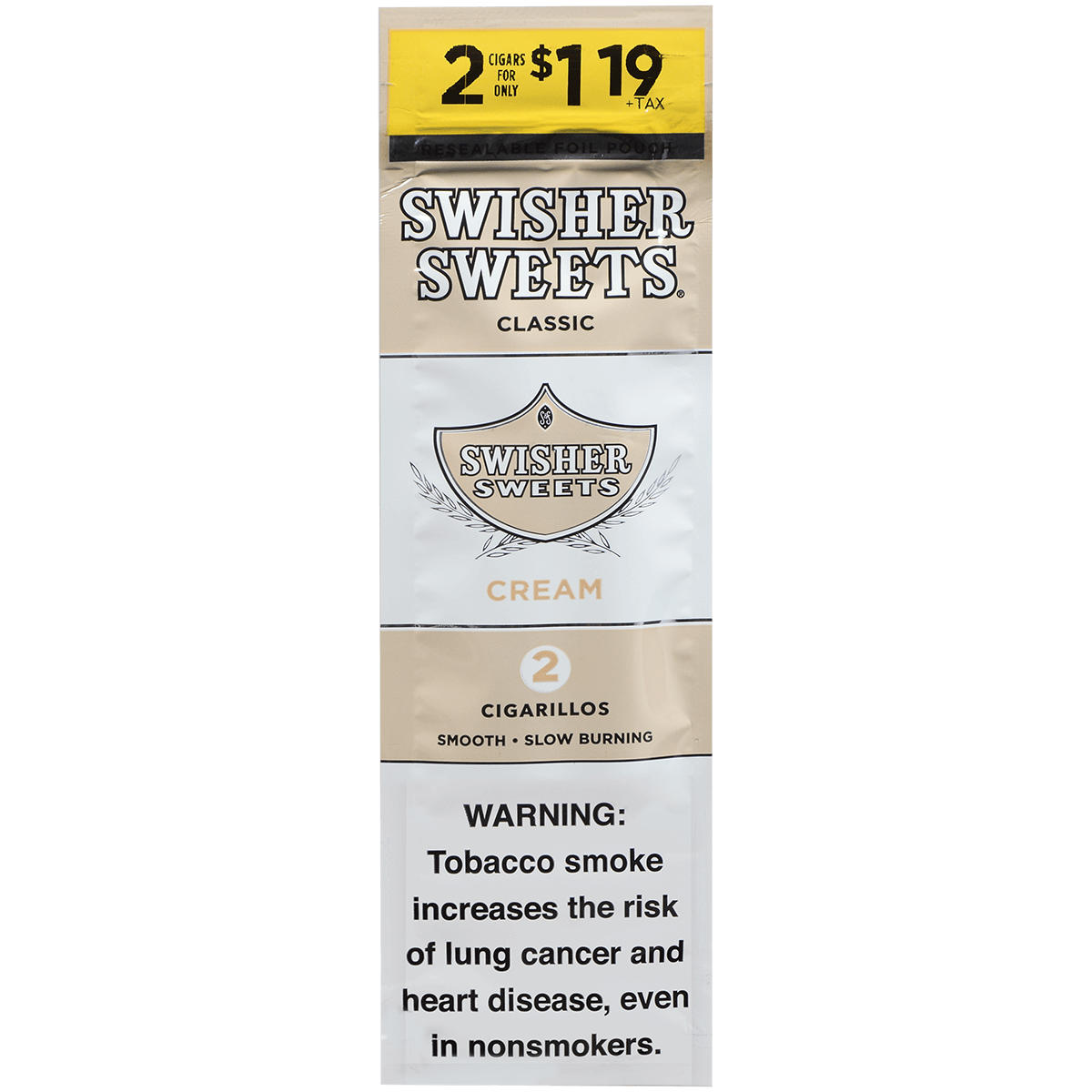 Swisher Sweets Cigarillos Cream 2-For$1.19 30/2 Ct Pouches 4.00X30