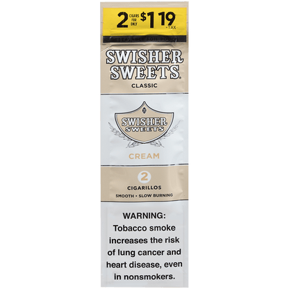 Swisher Sweets Cigarillos Cream 2-For$1.19 30/2 Ct Pouches 4.00X30