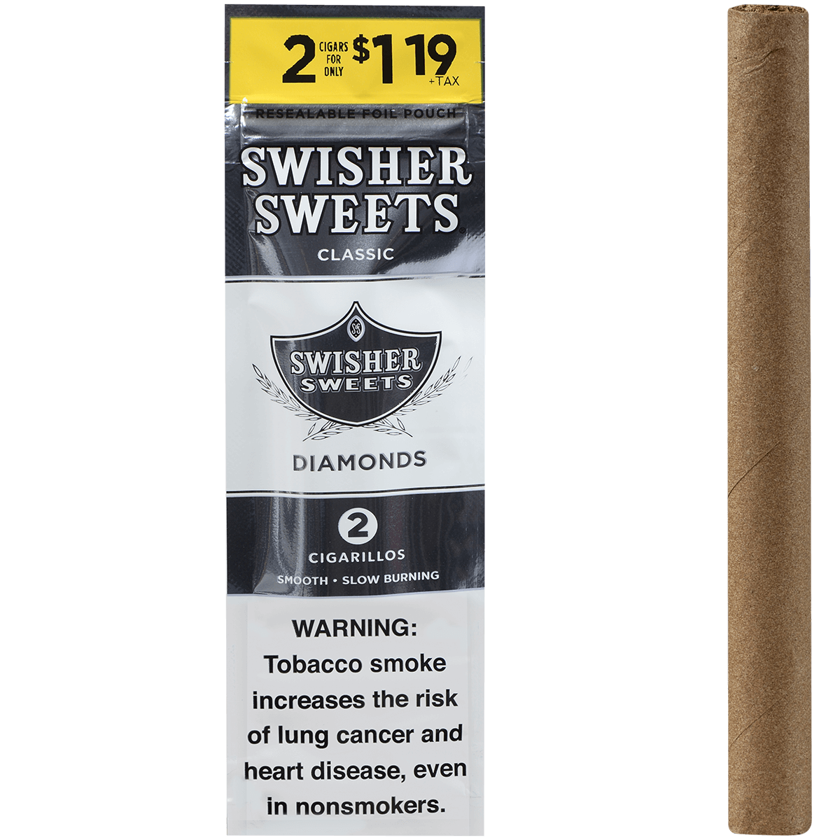 Swisher Sweets Cigarillos Diamond 2-For$1.19 30/2 Ct Pouches 4.00X30