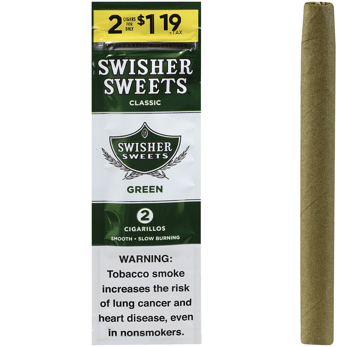 Swisher Sweets Cigarillos Green 2-For$1.19 30/2 Ct
