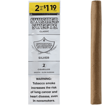 Swisher Sweets Cigarillos Silver 2-For$1.19 30/2 Ct Pouches 4.00X30