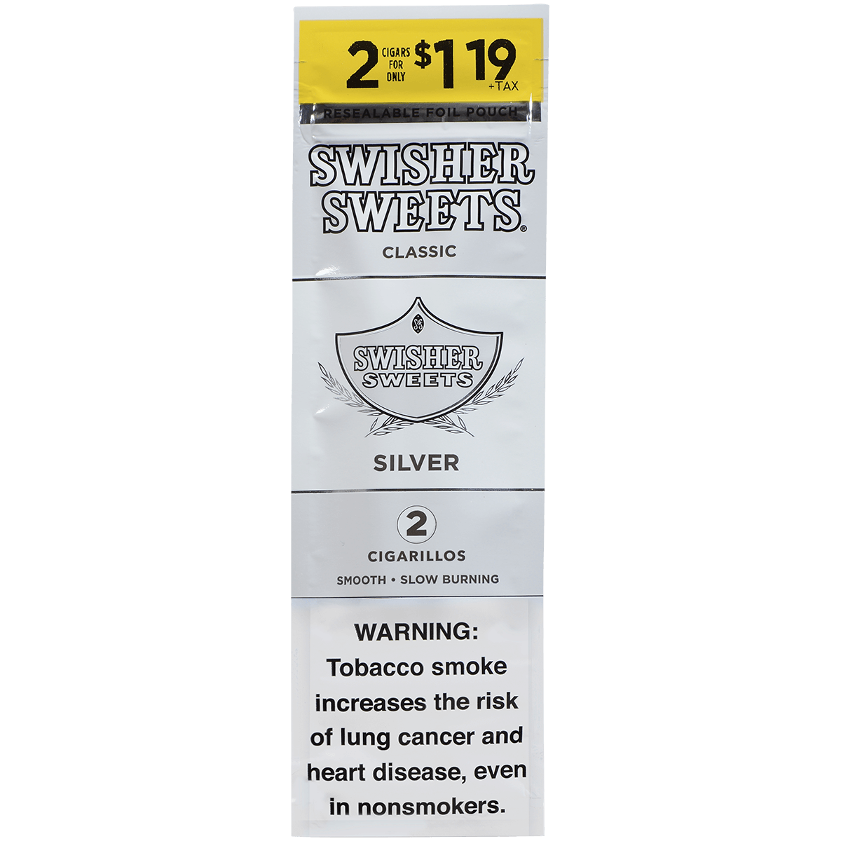 Swisher Sweets Cigarillos Silver 2-For$1.19 30/2 Ct Pouches 4.00X30