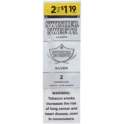 Swisher Sweets Cigarillos Silver 2-For$1.19 30/2 Ct Pouches 4.00X30