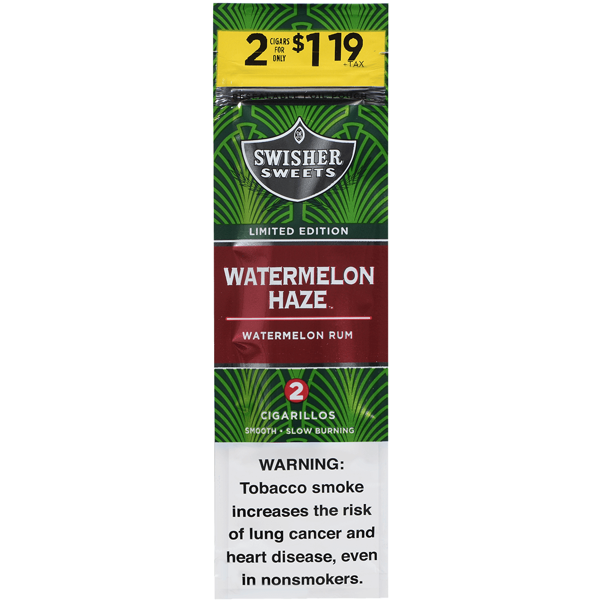 Swisher Sweets Cigarillos Watermelon 2-For$1.19 30/2 Ct Pouches 4.00X30